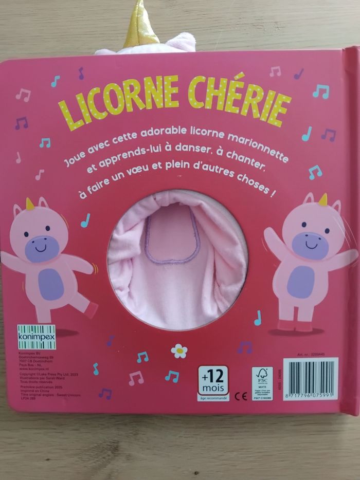 Livre marionnette licorne - photo numéro 3