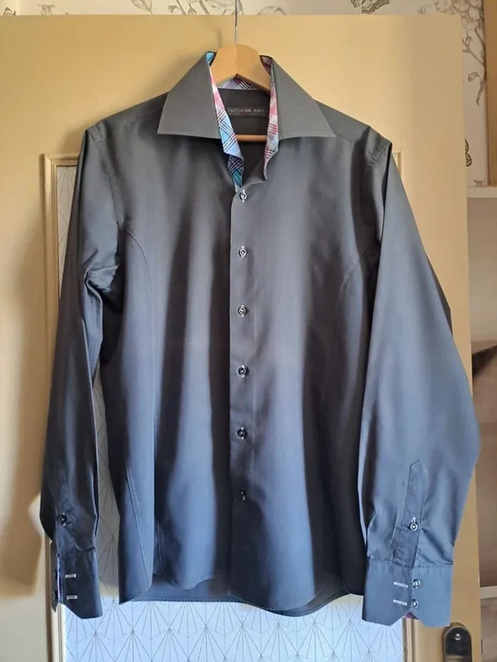 Chemise homme grise Enzo Di Milano L 41/42 comme neuve