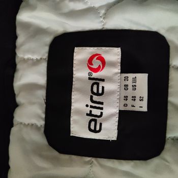 Veste de ski Etirel – T48 – Blanc / gris / noir – Jupe anti-neige M·Très bon état