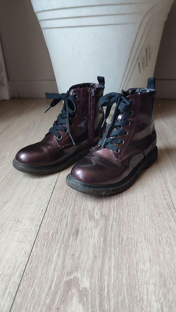 Bottines vernies  lacets et fermeture éclair fille Liberto La Halle