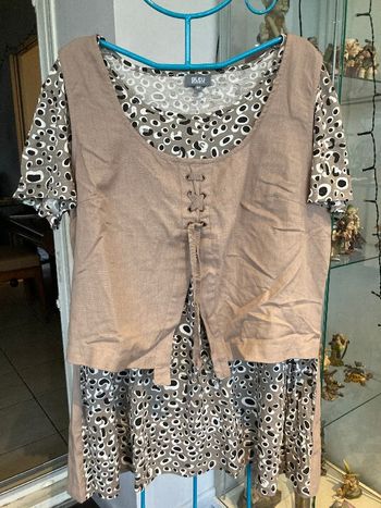 Tunique beige/marron clair