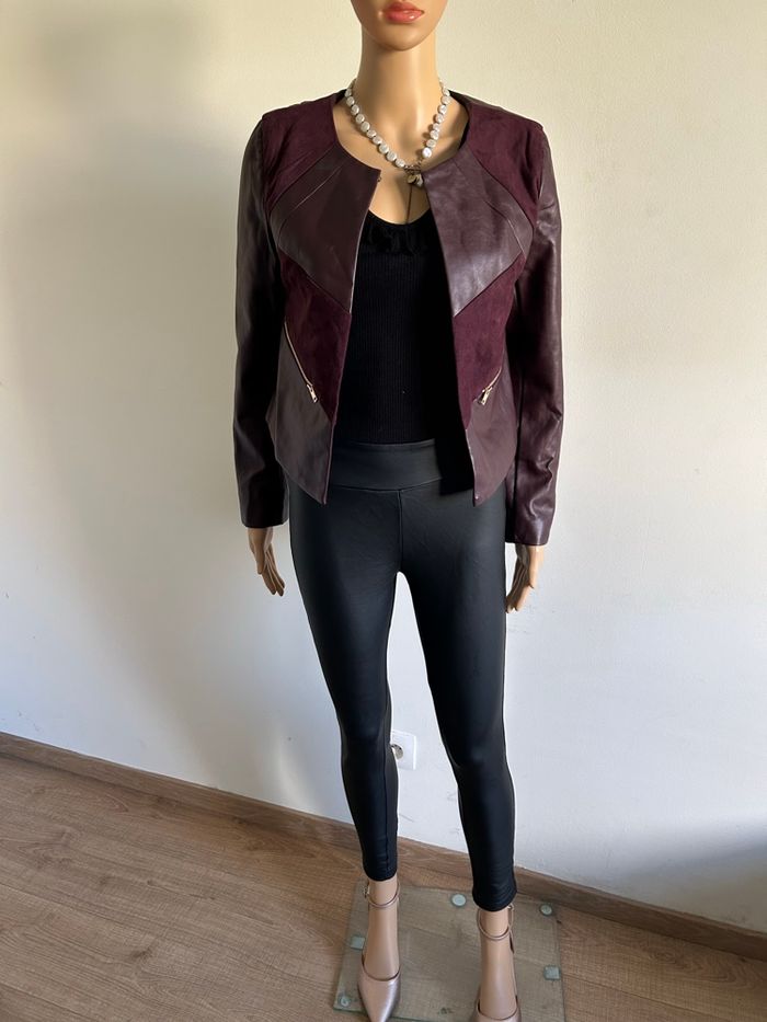 Veste bordeaux bi matière Jus d’Orange taille 1 jamais portée - photo numéro 3