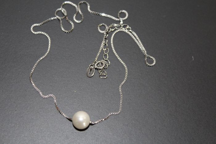 Collier argent /perle - photo numéro 2