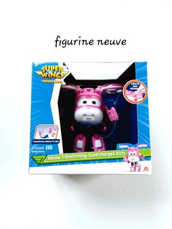 Figurine Super Wings Deluxe Transforming Supercharged Dizzy avec lumière et son 22x21cm