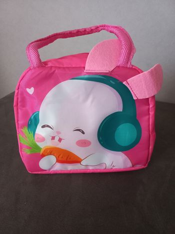 Lunch box glaciere sac isotherme enfant mignon déjeuner pique nique lapin rose