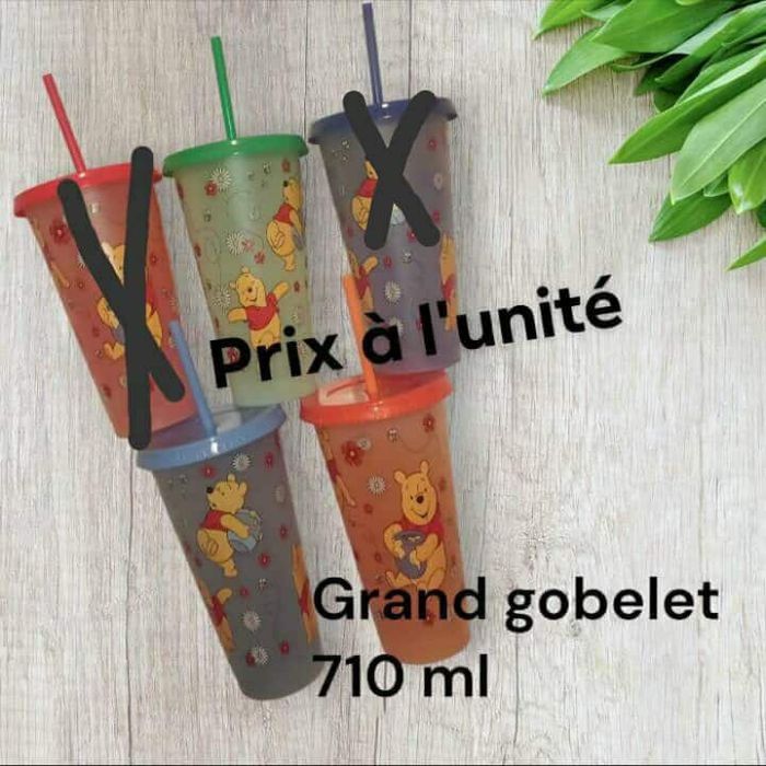 Grand gobelet à paille Winnie l'ourson disney - photo numéro 3