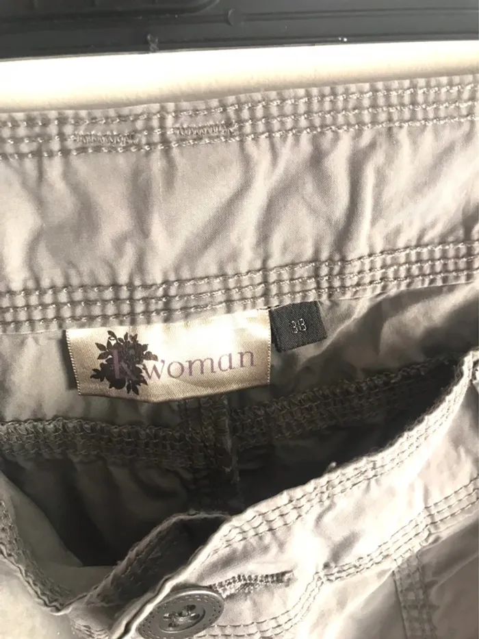 Pantacourt cargo très léger gris Kiabi taille 40/42 - photo numéro 11