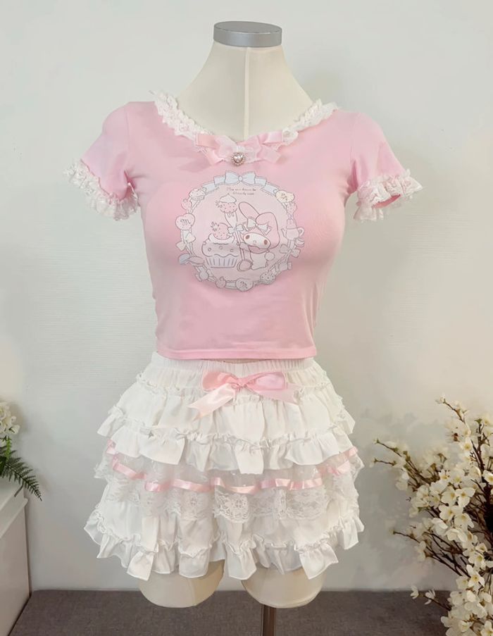 T-shirt Cute Kawaii style Sanrio Melody Lolita Barbie