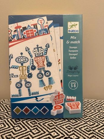 Djeco - Coffret créatif "Mix et match tampons Alien Robots" Dès 5 ans