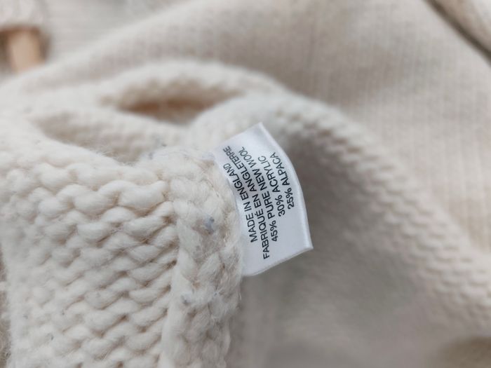 Pull grosse maille Made in England pull écru ni - photo numéro 2