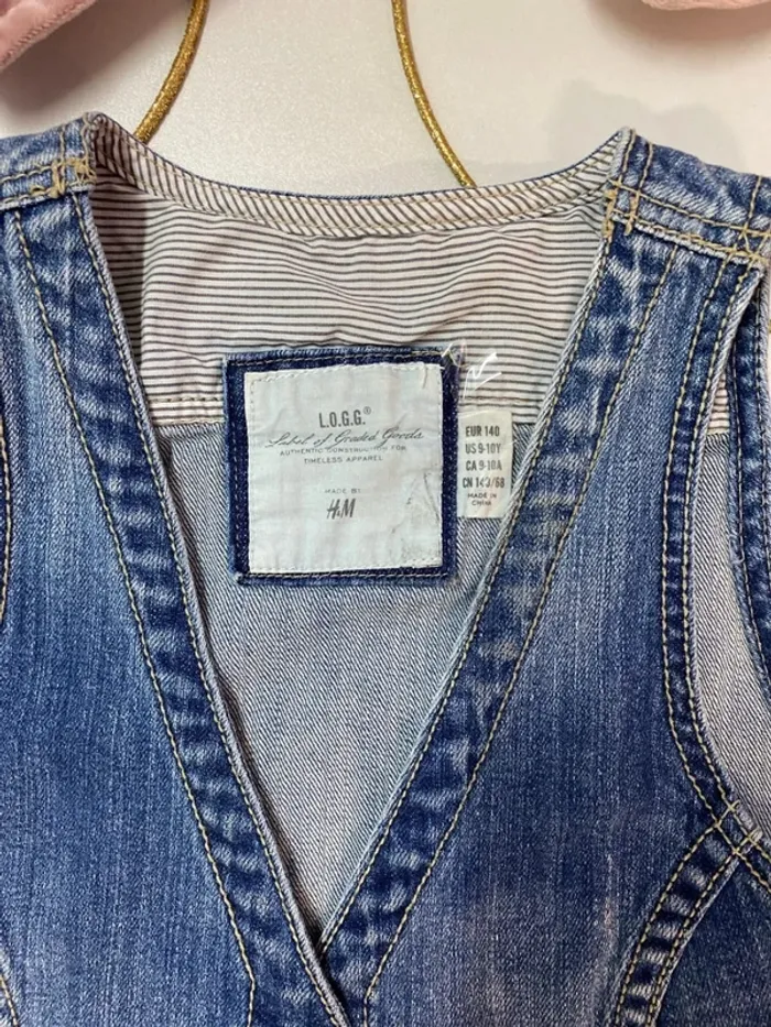 Gilet en jeans fille - Taille 9/10 ans - photo numéro 2