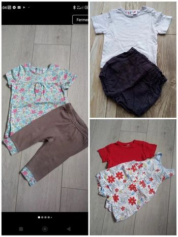 Lot 1: ensembles été fille taille 6 mois