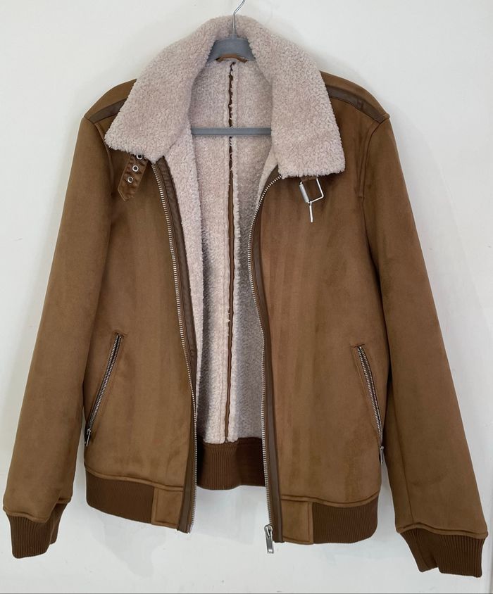 Veste Simili Daim Marron à l’aspect Velouté Homme Taille L/40 Jules