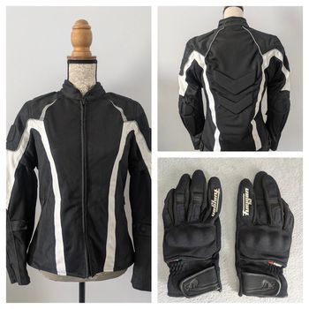Veste Moto Femme + Gants homologués Taille M