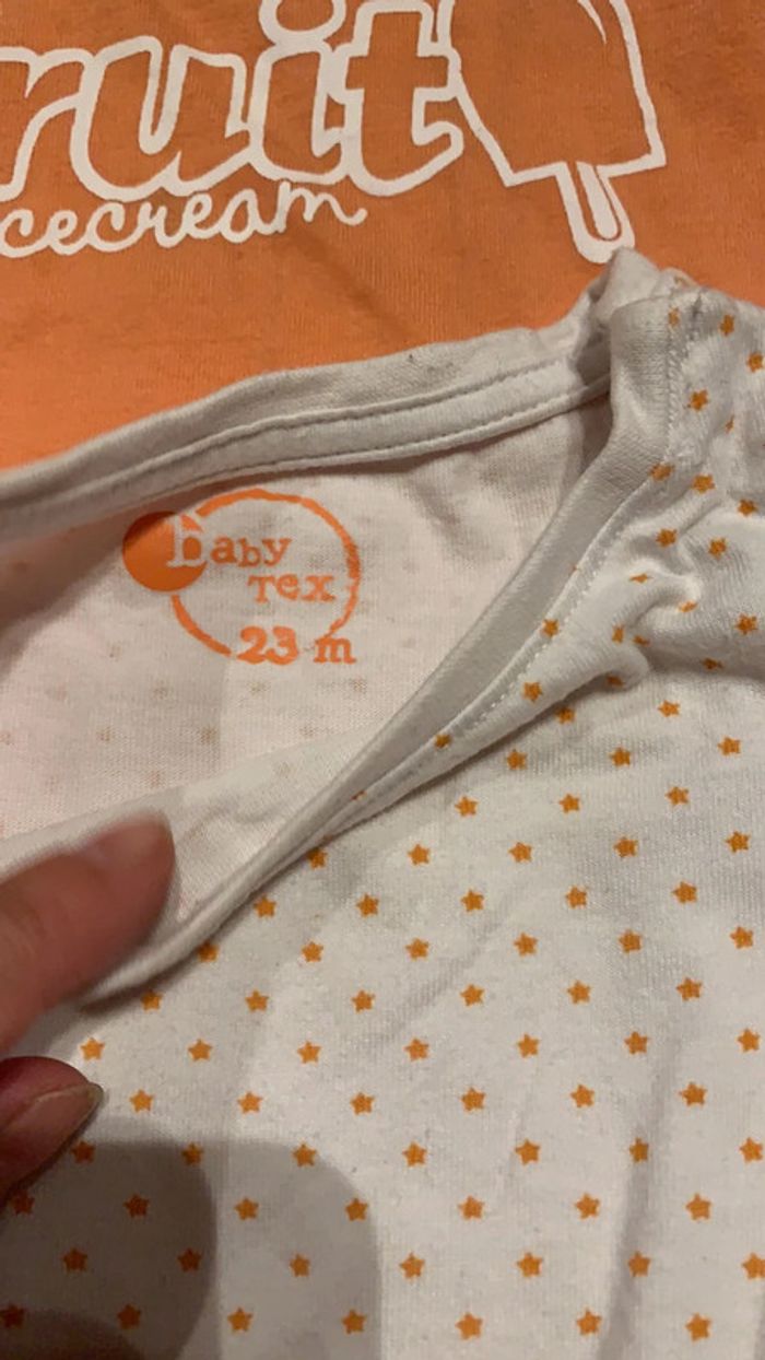 Lot de deux tee-shirts manche courts baby tex 23 mois - photo numéro 3