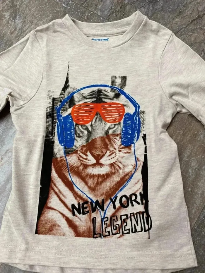 T-Shirt manche longue beige Orchestra 3 ans - photo numéro 2