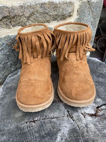 Mini boots à frange camel - Boutique indépendante 