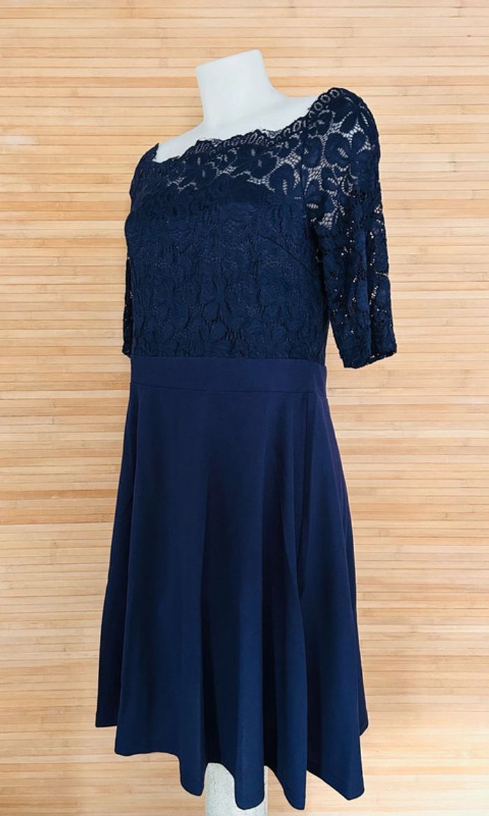 Robe de cocktail bleu marine taille XL - photo numéro 2