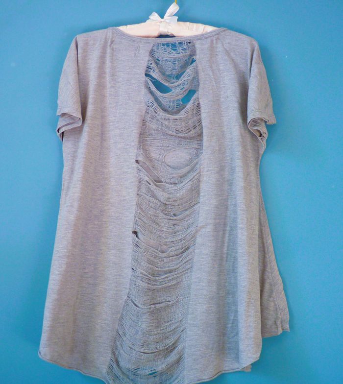 T-shirt Femme Religion S 36 Gris TBE style Rock manches courtes - photo numéro 4