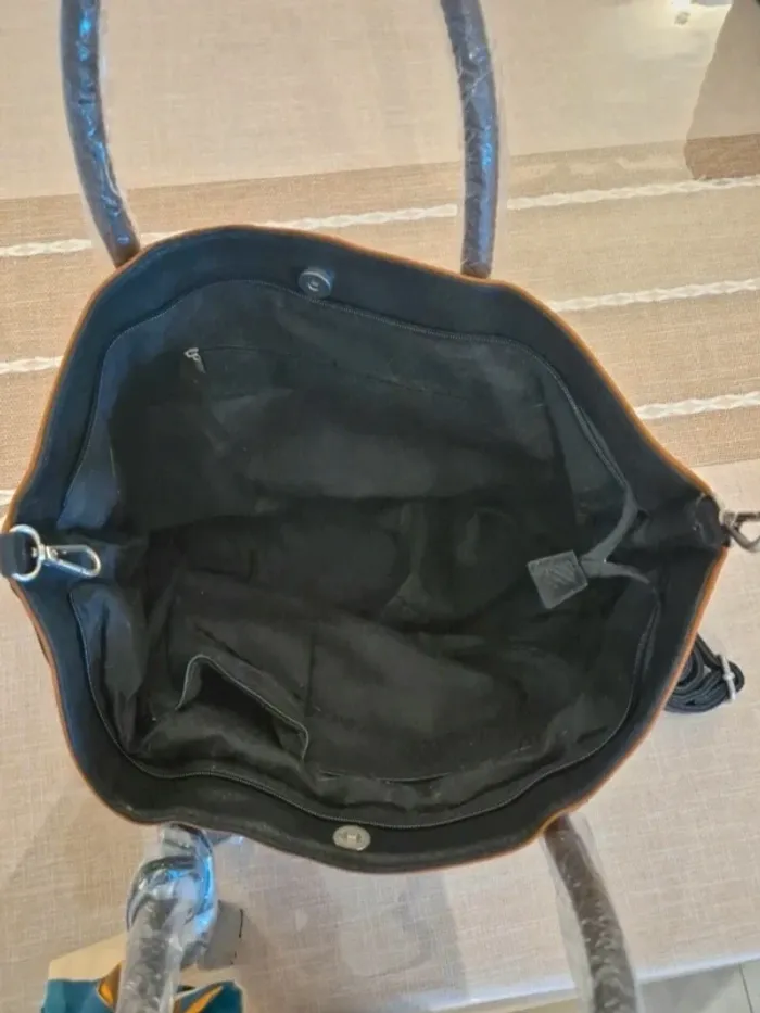 Très joli sac cabas pour l'automne, neuf, marron argenté noir paillettes - photo numéro 5
