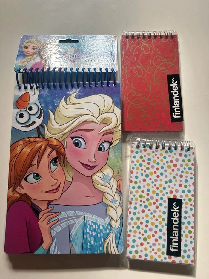 Bloc à dessin reine des neiges +2 petits blocs notes