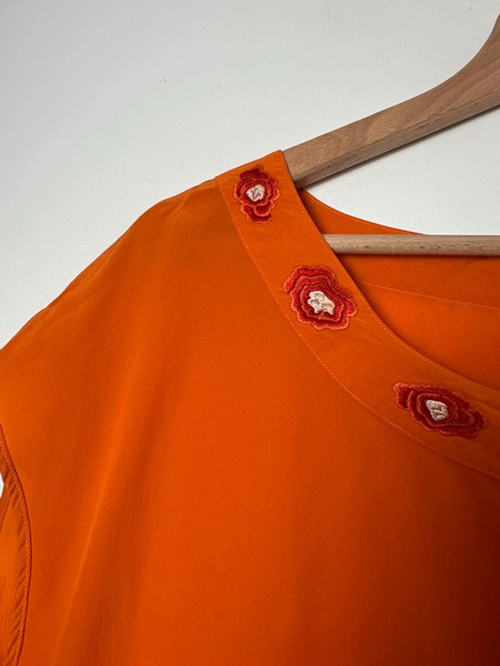🌸Top en soie - orange 🌸 - photo numéro 4