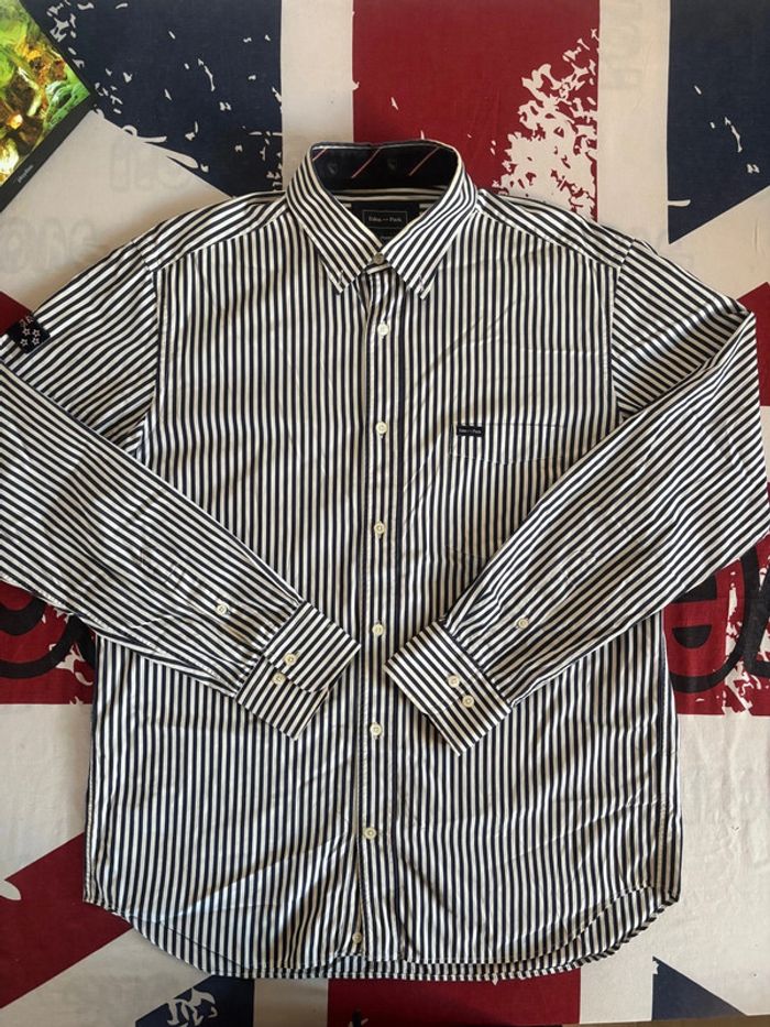 Chemise Eden Park rayée blanche et bleu - Taille L - photo numéro 2