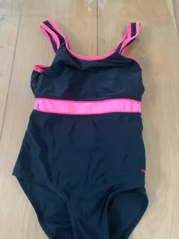 Maillot de bain noir rose enfant