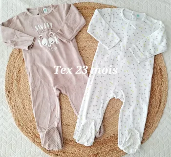 Lot de 2 pyjamas tex 23 mois