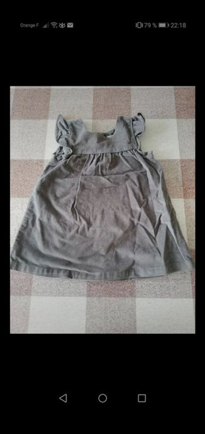 Robe 18 mois épaisse sans manches grise Tex