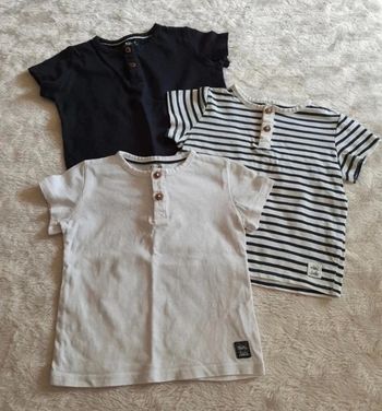 Lot 3 tee shirts 18 mois manches courtes Kiabi