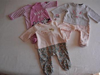 Lot n°8 de 3 Pyjamas velours/sweat fantaisies Gémo/Disney/In Extenso en 3 mois