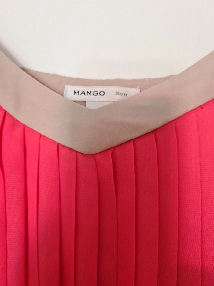 Robe saumon plissée mango - photo numéro 3
