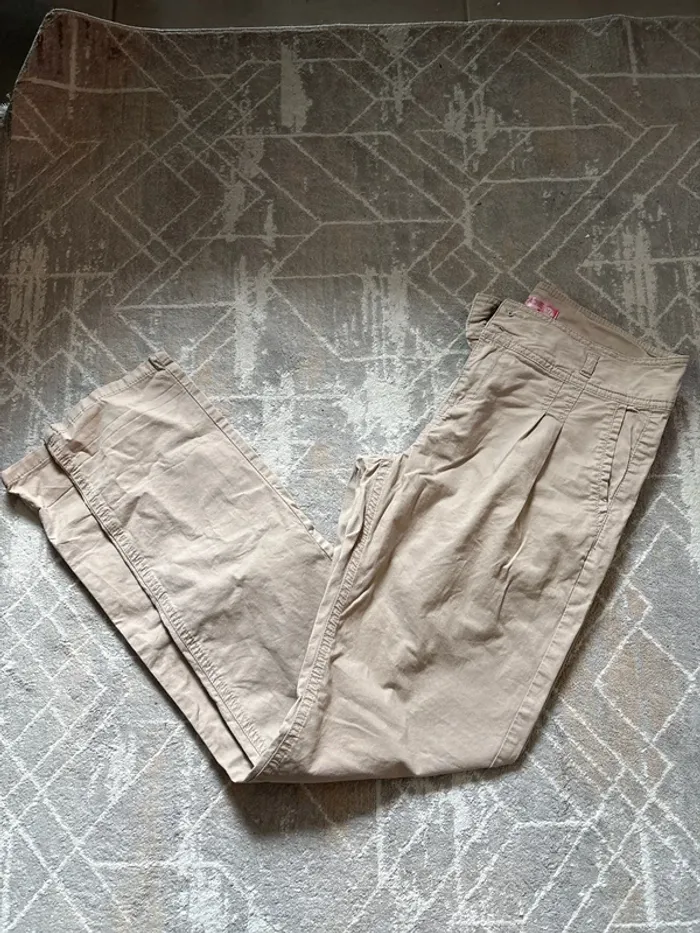 Pontalon femme beige taille S - photo numéro 2