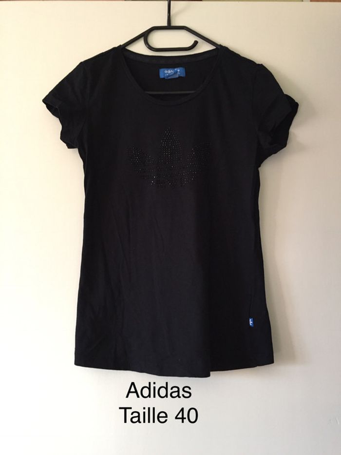T-shirt noir Adidas Originals Taille 40 - photo numéro 4