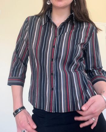 Chemise à rayures vintage années 90/2000 y2k fashion look baroque - workwear