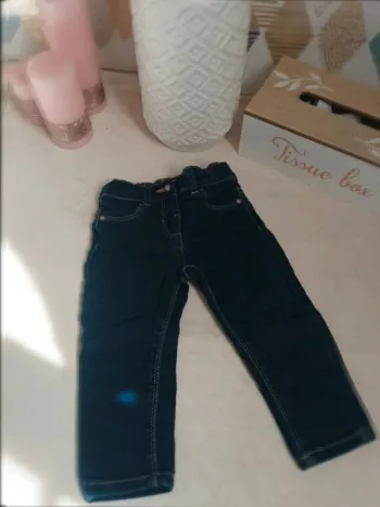 Jean bleu brut slim Pat et Ripaton fille 18 mois