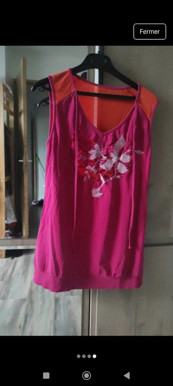Débardeur rose/orange femme taille 38 - photo numéro 4