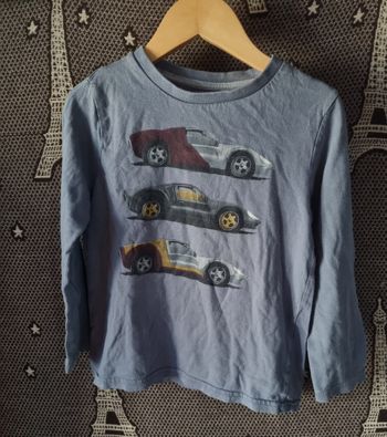 T-shirt manches longues imprimée voitures 5ans