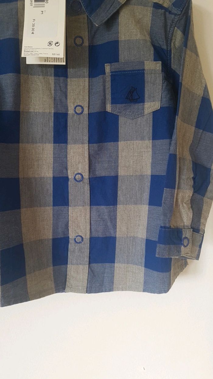 Chemise à carreaux Petit Bateau neuve - photo numéro 3