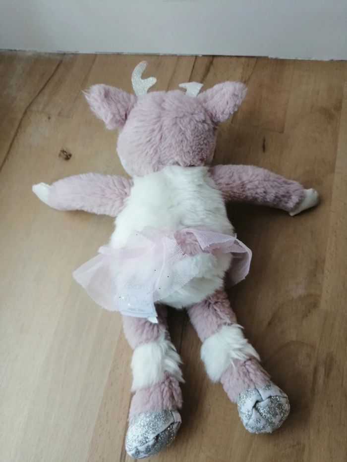 Doudou faon Eléa rose blanc les petits twist 26 cm histoire d'ours - photo numéro 2