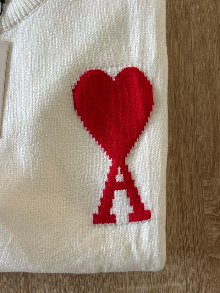 Pull Ami Paris noir et rouge - photo numéro 3