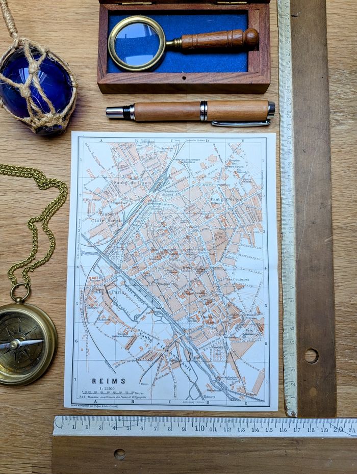 Imprimée en 1908, Reims, Marne, France. Original Vintage Authentique. - photo numéro 3