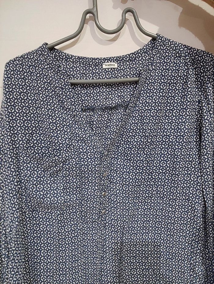 Blouse fluide imprimée bleu - photo numéro 2