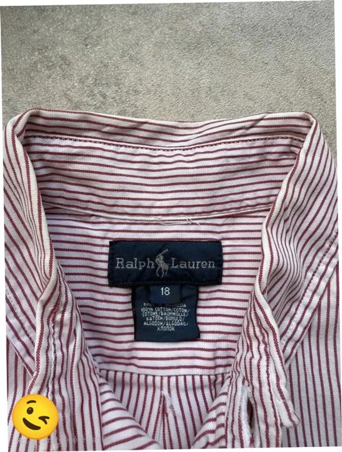 Chemise Ralph Lauren manche longue Taille S rouge blanc Homme Men CHE26 - photo numéro 3