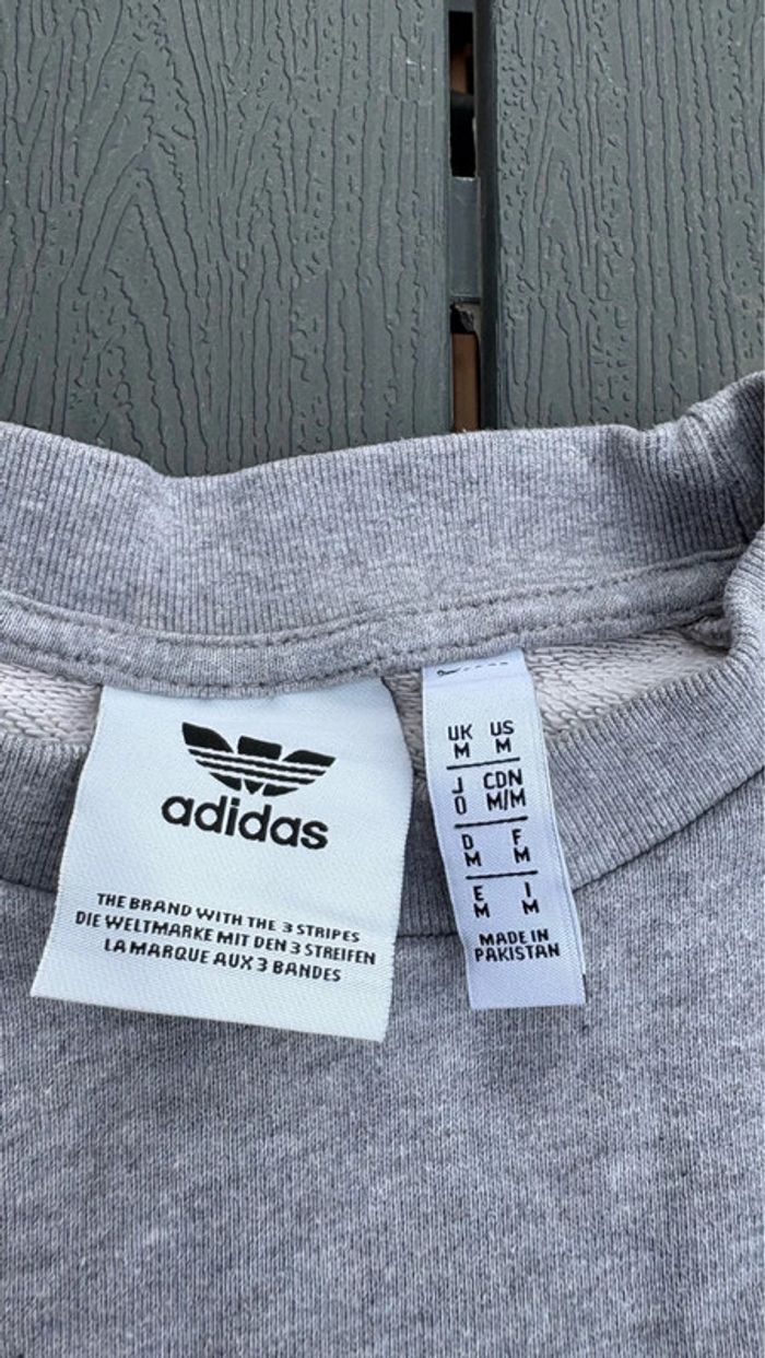 Pull Sweat adidas gris taille M femme - photo numéro 3