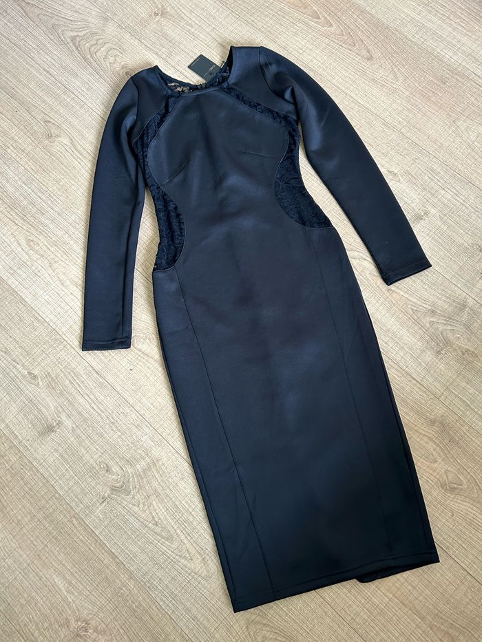 Robe noire mi longue neuve avec dentelle Chic by Lirette taille S - photo numéro 7