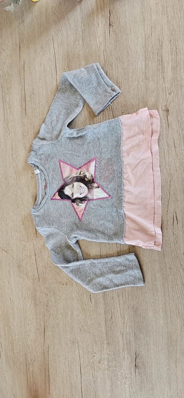 Pull à manches longues, léger, gris brillant, Disney, Violetta, 6/8 ans - photo numéro 2