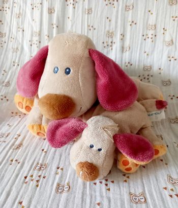 2 peluches chien Nattou Bo