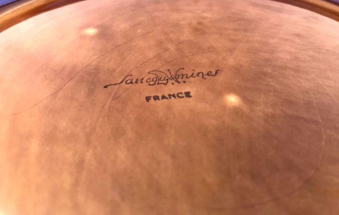 Années 1950 Grand plat aux fleurs Sarreguemines France Céramique émaillée - photo numéro 3